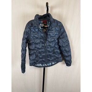 Gerry Womens Down Puffer Jacket Black Floral Lined Full‎ Zip S CH